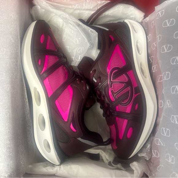 New Mens Valentino Garavani VLogo Easy Jog Sneakers Rubin/Pink Sz42 $1050 - Picture 7 of 8